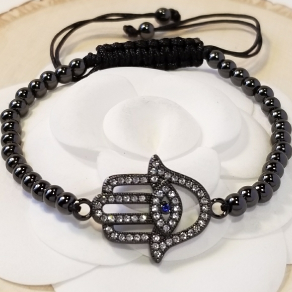 NEW Pave CZ Hamsa Bracelet - Picture 2 of 5